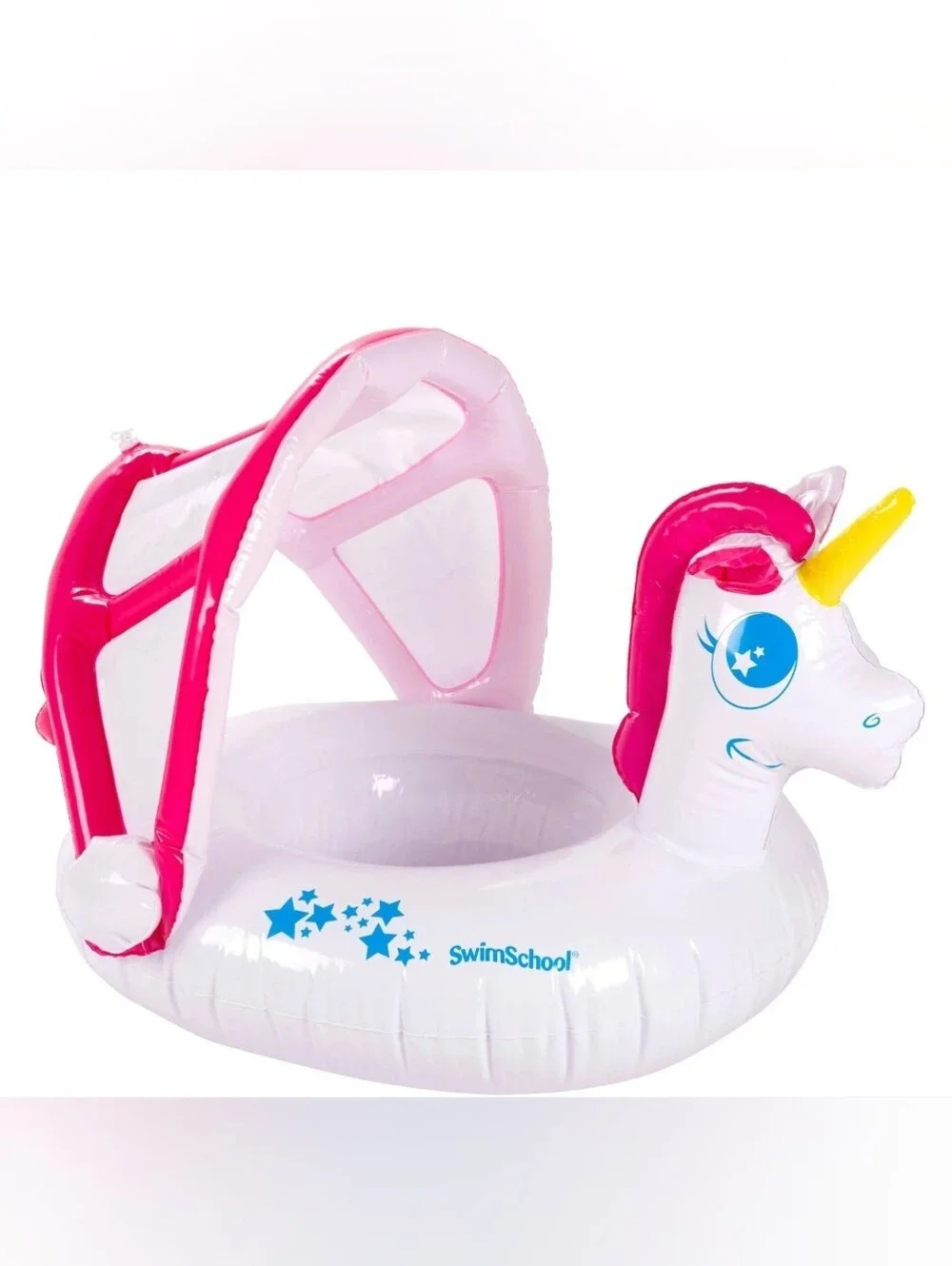SwimSchool My Unicorn BabyBoat With Removable Syn Shade - White & Pink